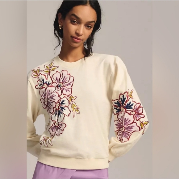 Anthropologie Tops - Anthropologie Appliqué Sweatshirt, MED